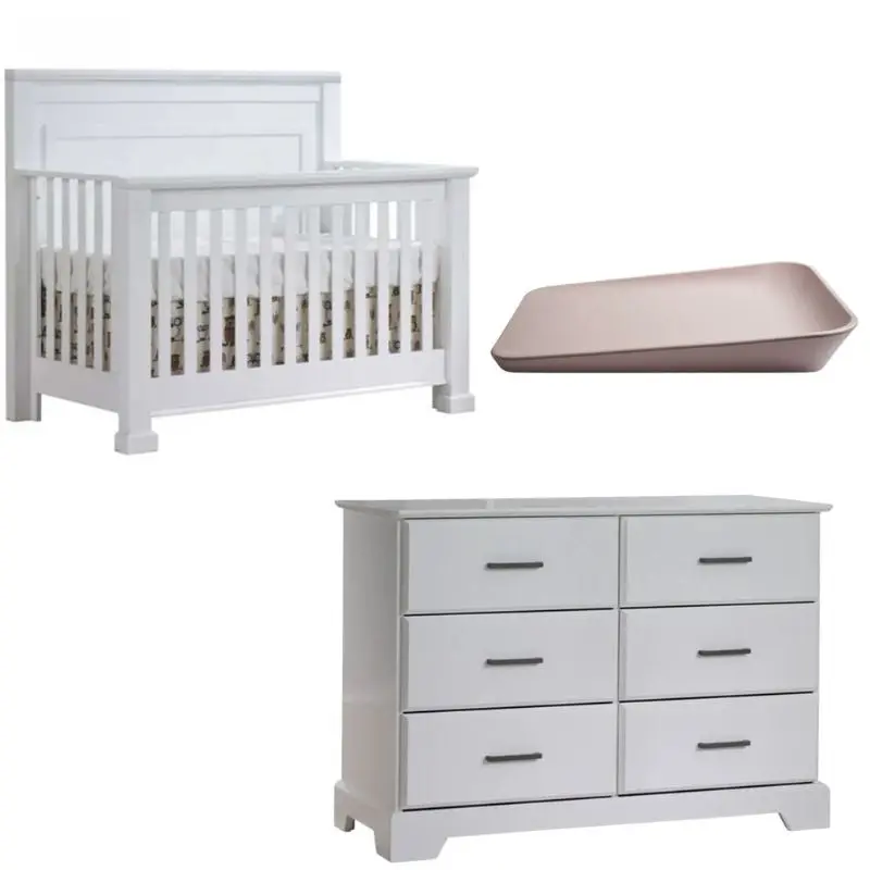 Taylor 5-In-1 Convertible Crib + Double Dresser Combo + Free Matty Baby Changer 1