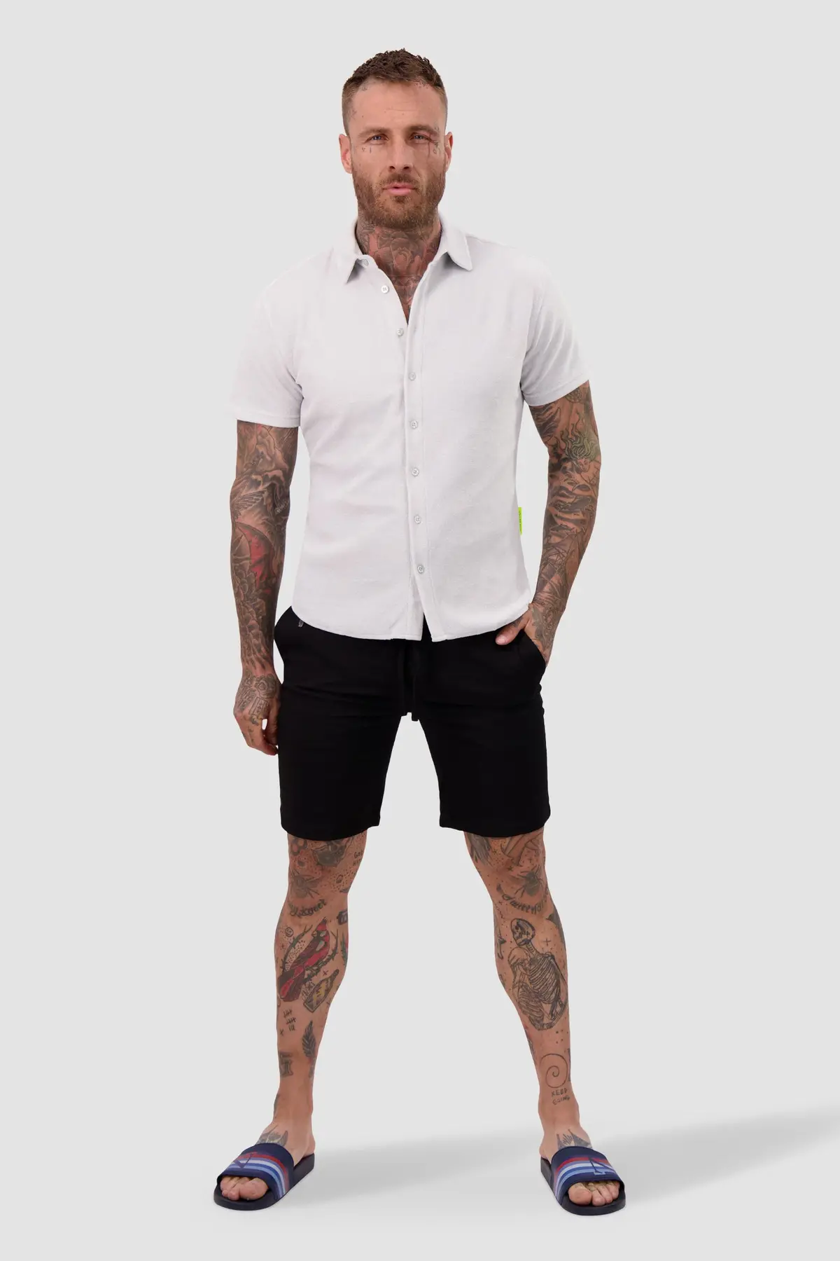 Bain De Mer Grey Towellin Shirt Short 1