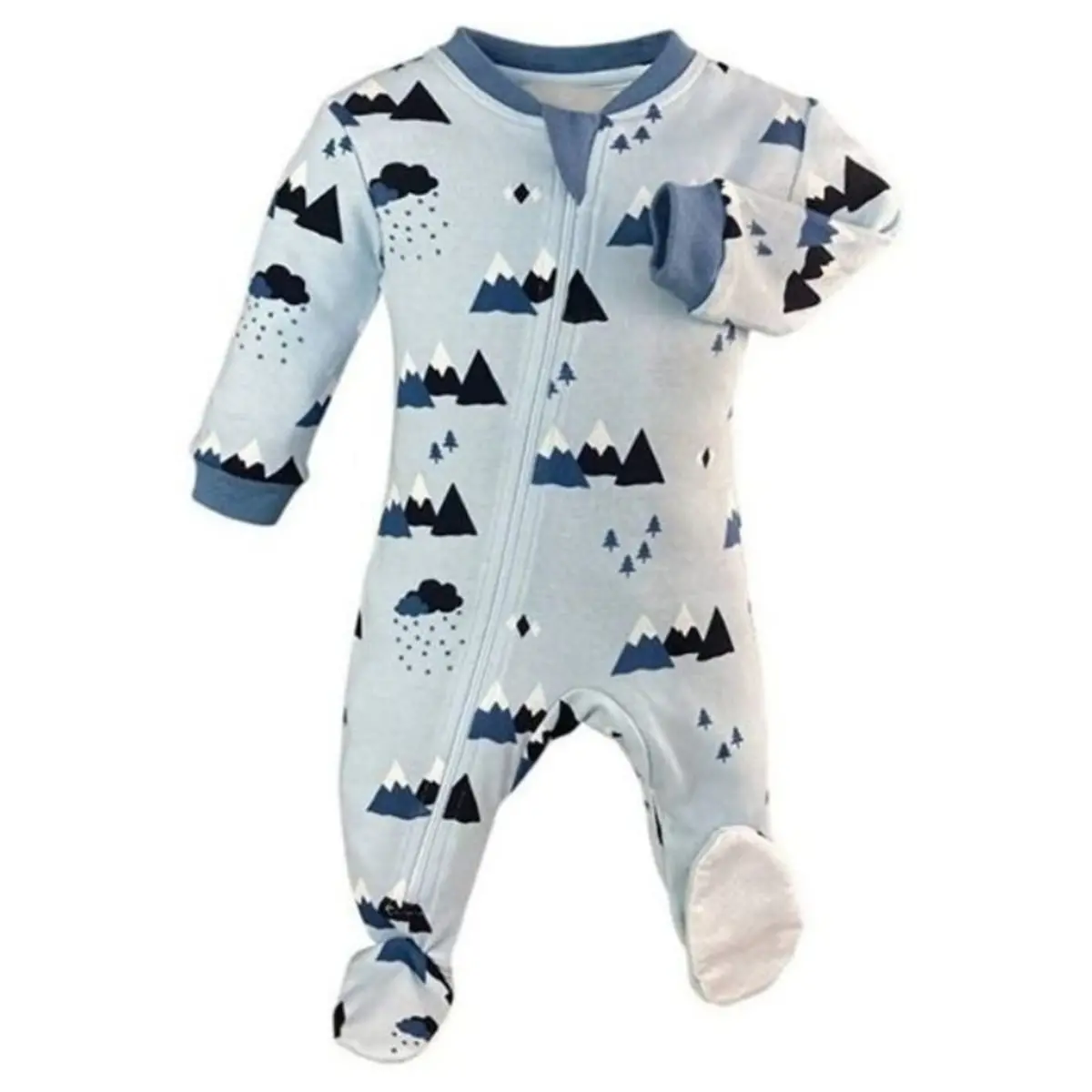 Patterned Organic Footed Sleepers 12