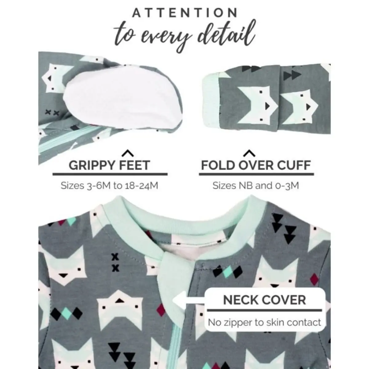 Patterned Organic Footed Sleepers 9