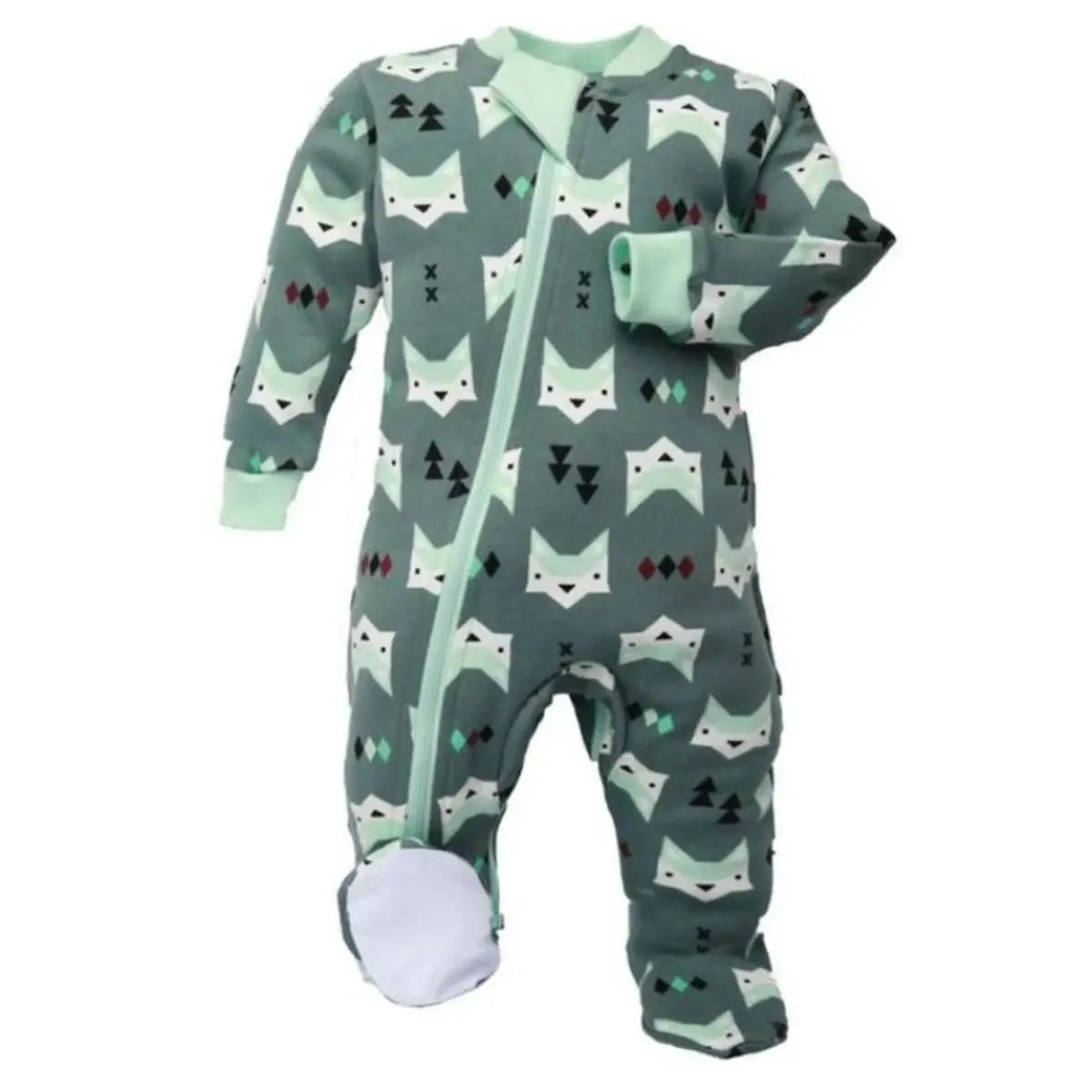 Patterned Organic Footed Sleepers 4