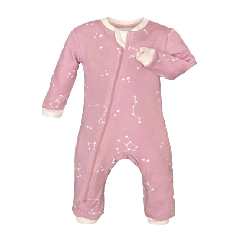 Patterned Organic Footless Sleepers 1