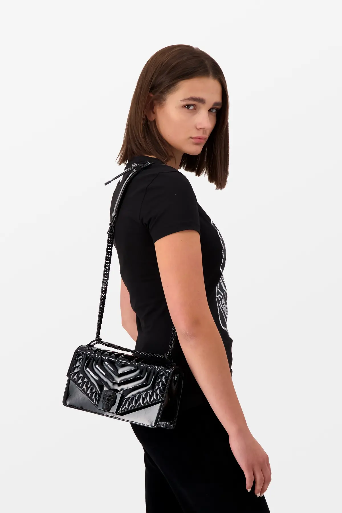 Philipp Plein Black Crystal Shoulder Bag 1