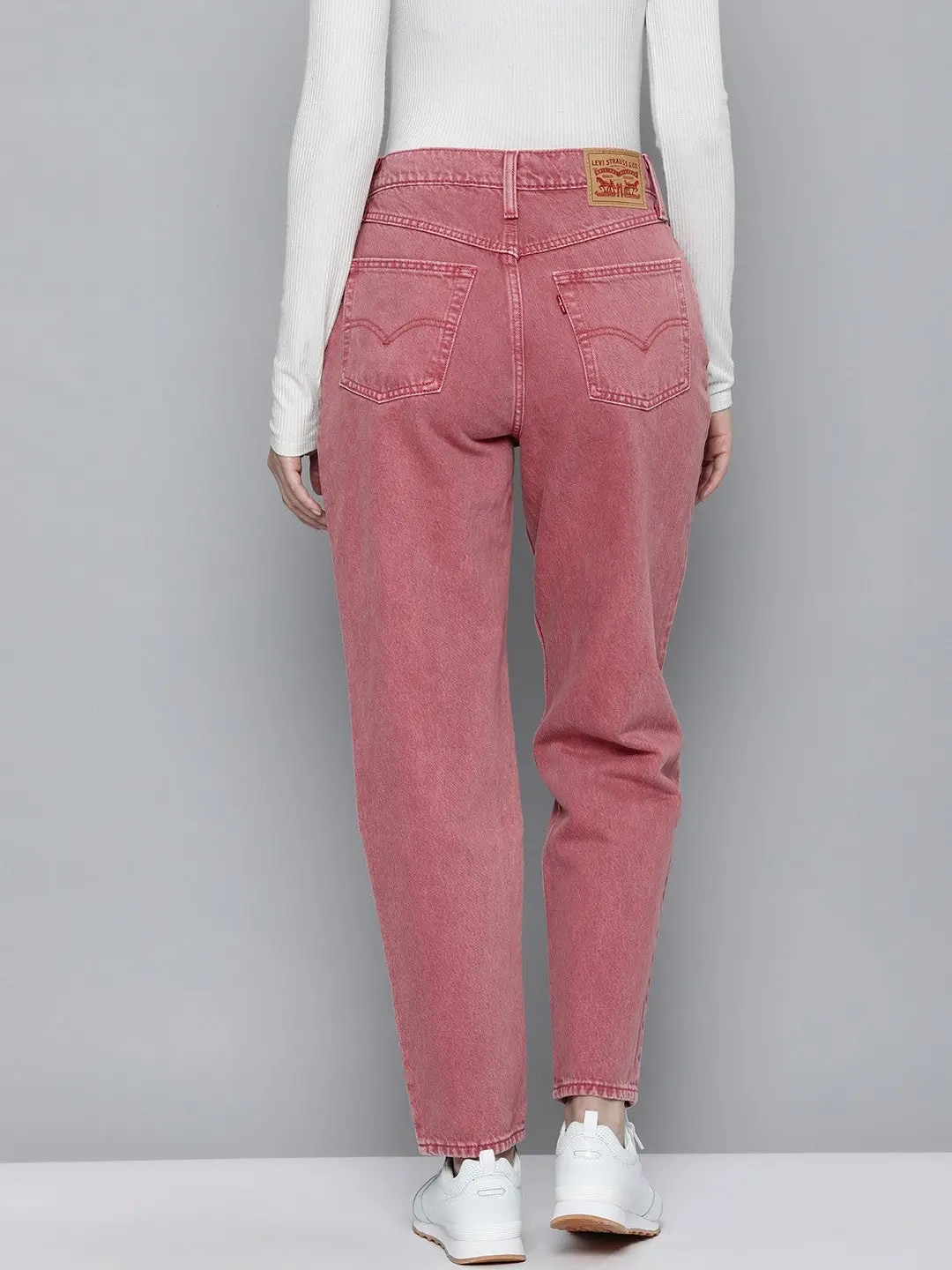 Women's 80S Mom Pink Loose Fit High Rise Jeans 3