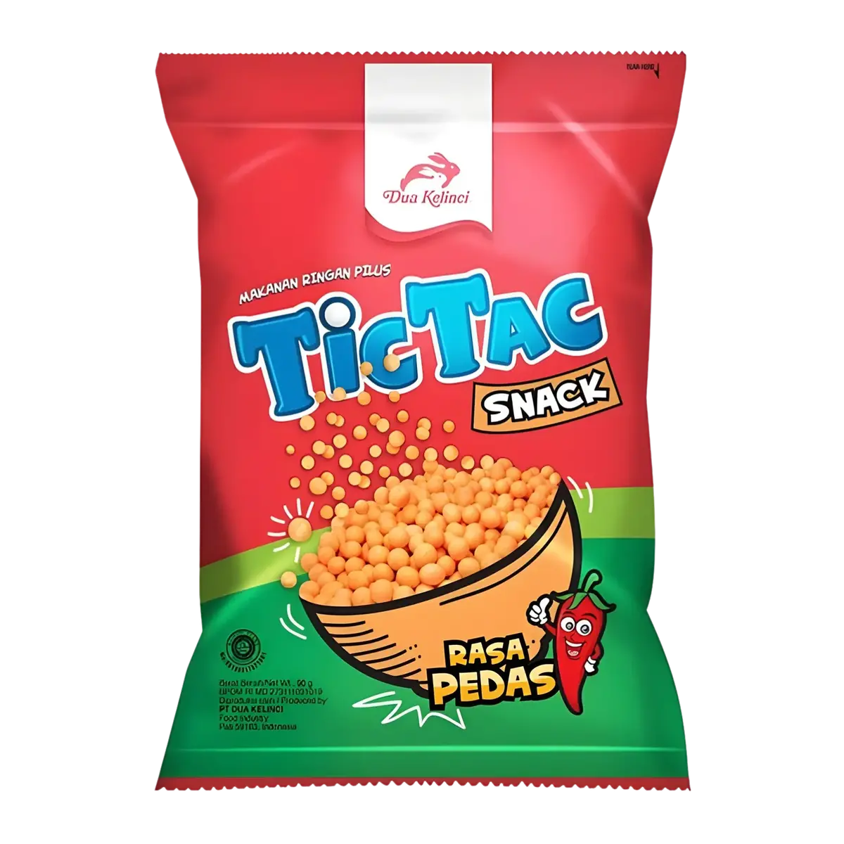 Dua Kelinci Tic Tac Cassava Snack Spicy Flavour 80G 1
