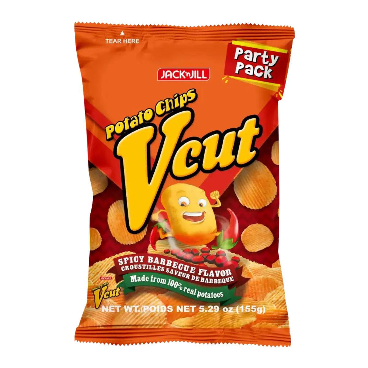 Jack&Jill Vcut Potato Chips Spicy Bbq 155G 1