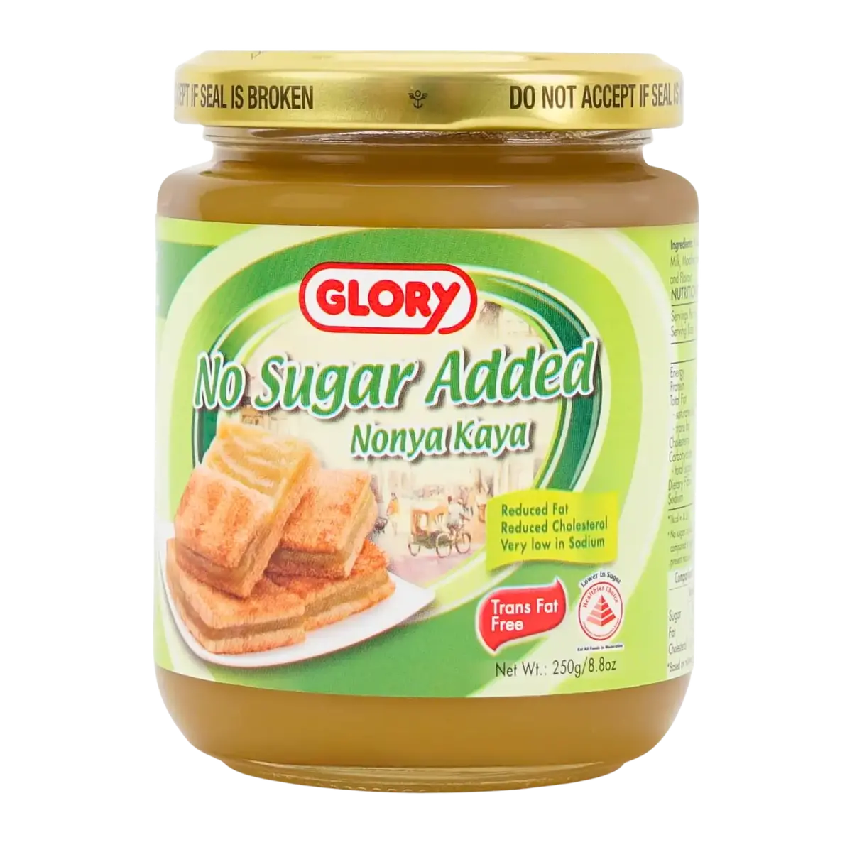 Glory No Added Sugar Coconut Kaya Spread 250G 1