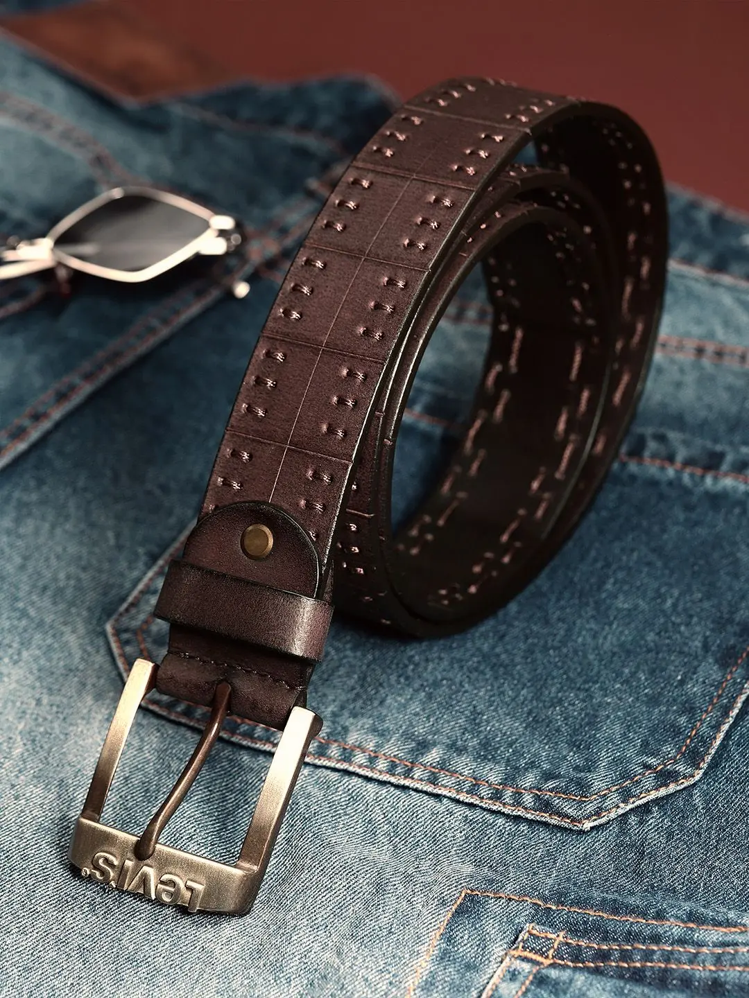 Men's Brown Textured Belt 1