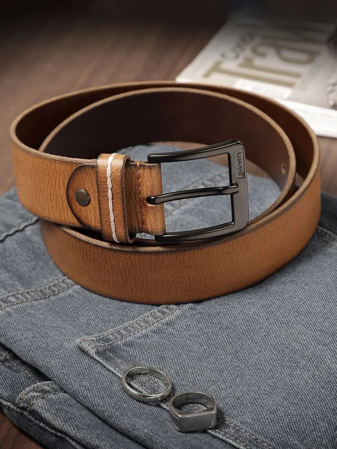 Men's Brown Solid Belt 1