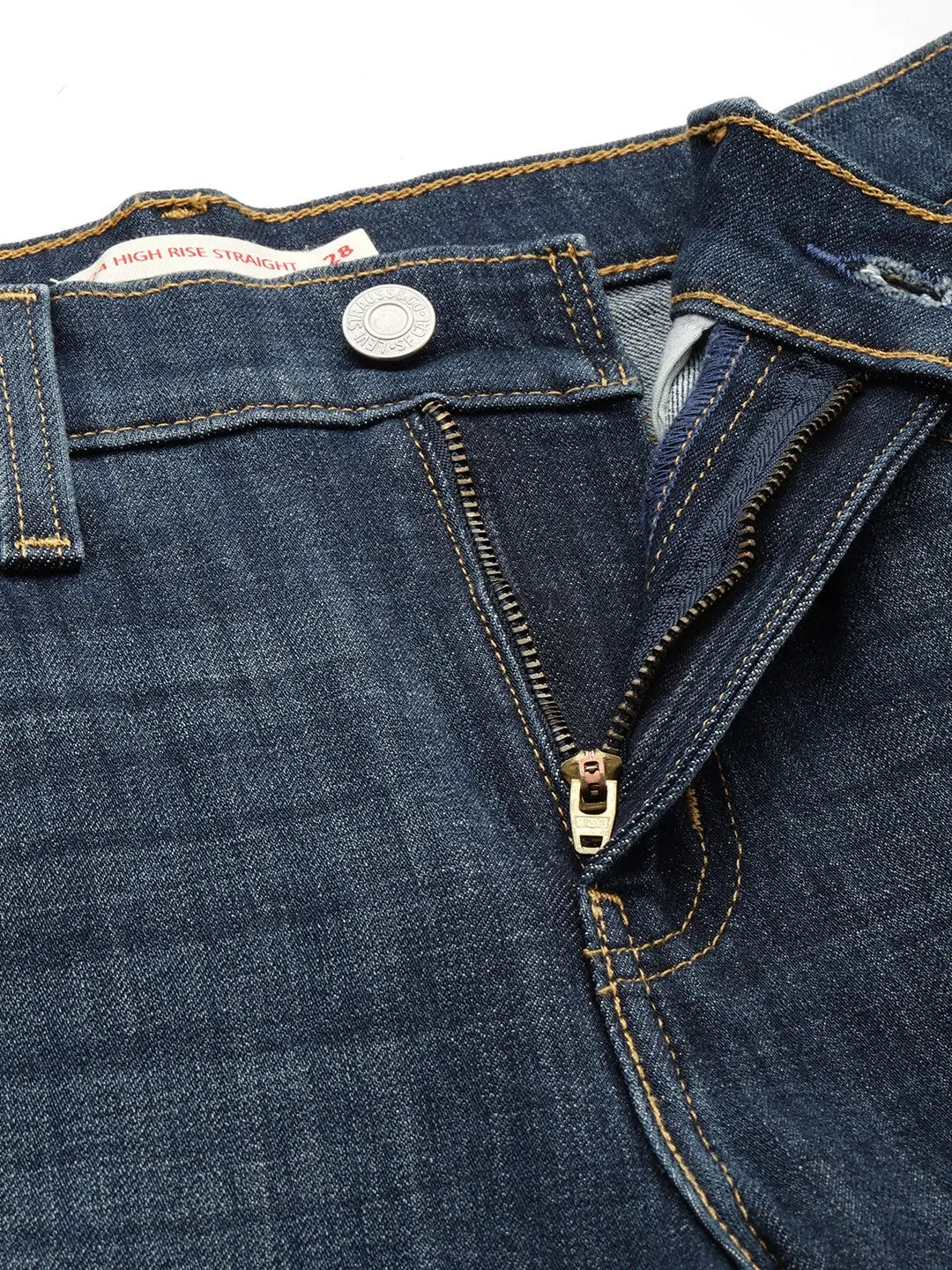 Women's 724 Blue Slim Straight Fit High Rise Jeans 2