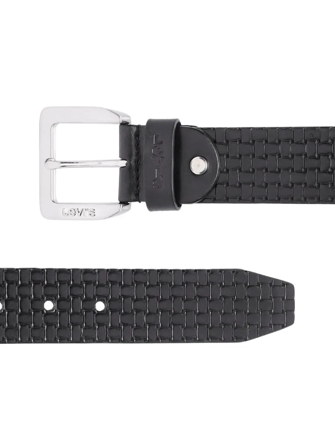 Men's Black Textured Belt 3