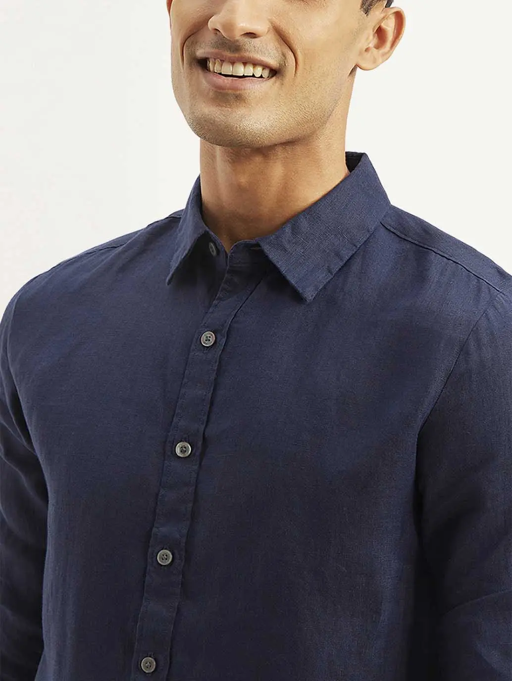 Men's Redloop Solid Slim Fit Linen Shirt 3