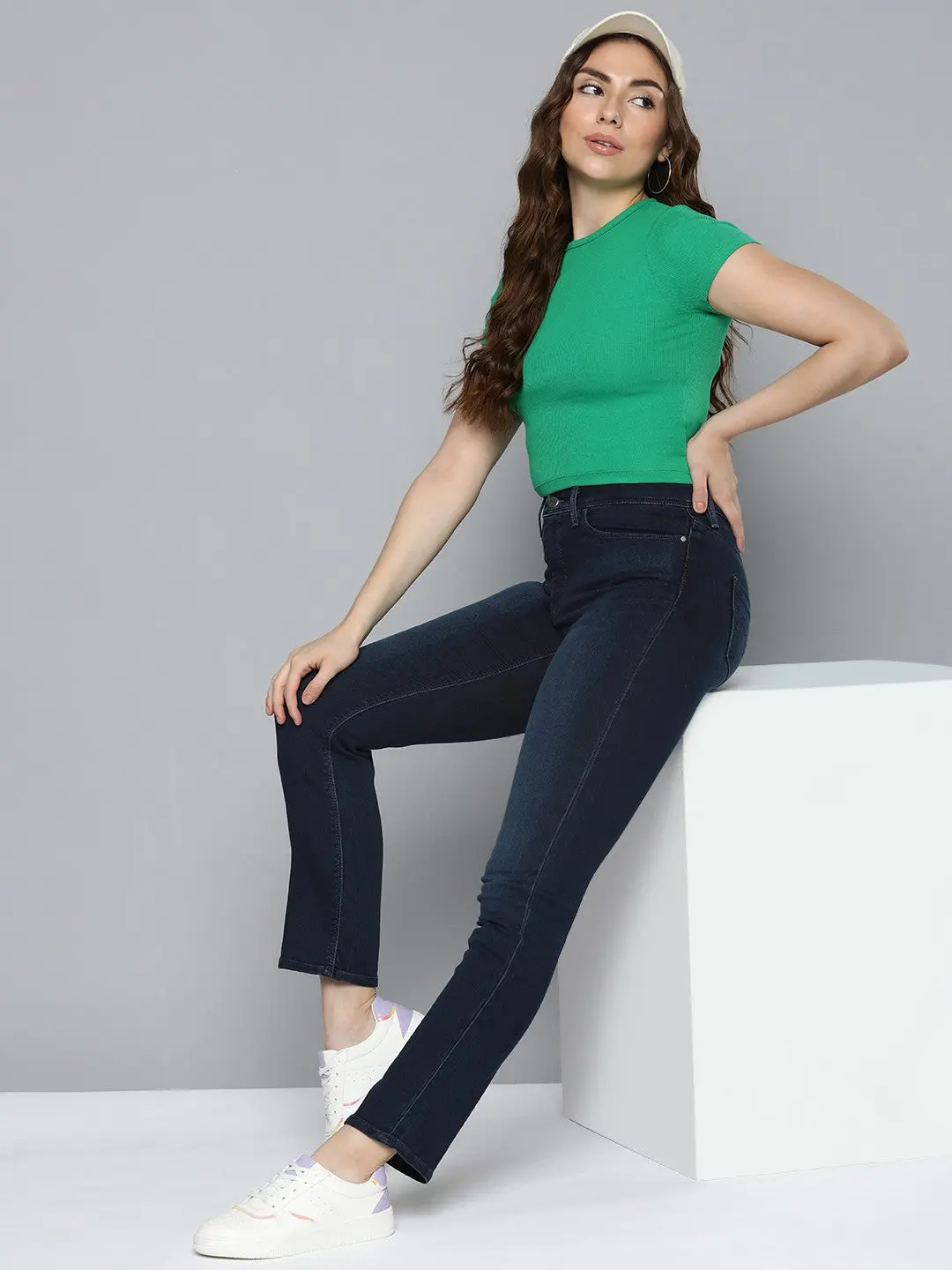 Women's Redloop 312 Blue Straight Fit Mid Rise Jeans 1