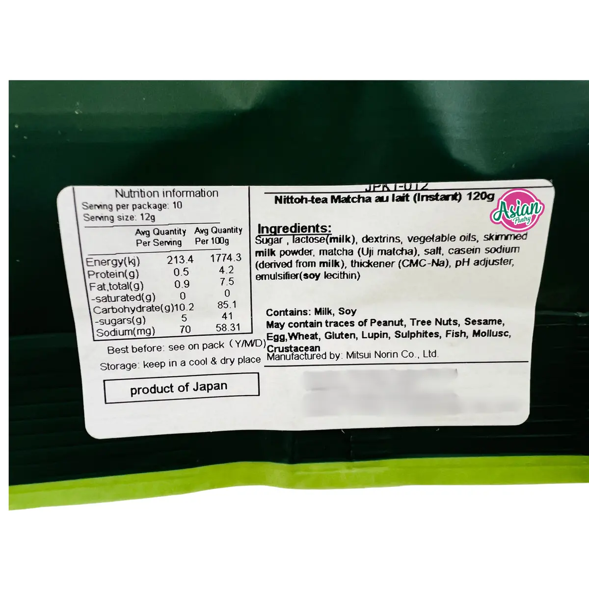 Nittoh Matcha Au Lait 8Pcs 120G 2