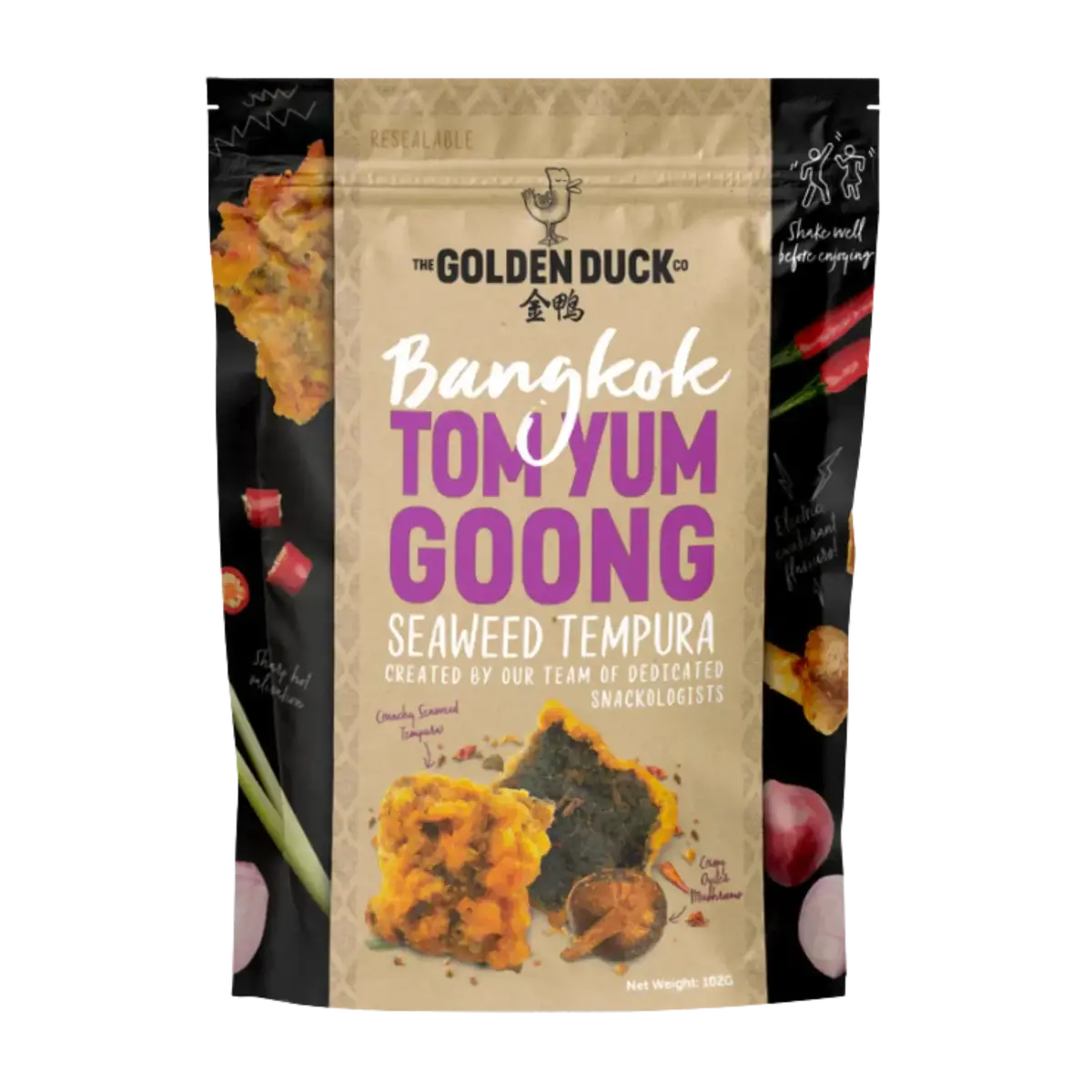 Golden Duck Bangkok Tom Yum Goong Seaweed Tempura 102G 1