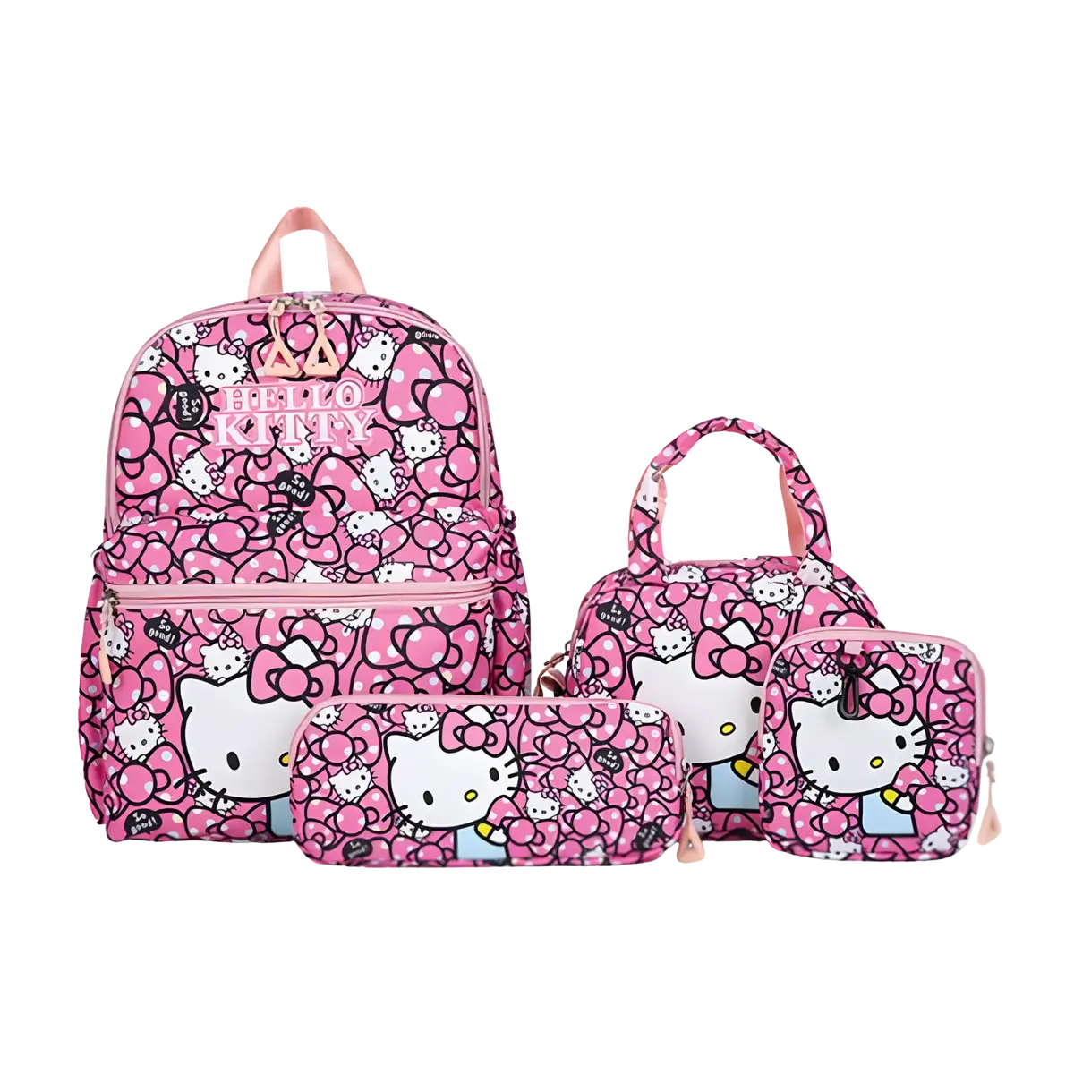 Sanrio Hello Kitty 4Pcs Set: Backpack, Pencil Case, Shoulder Bag, Wallet 1