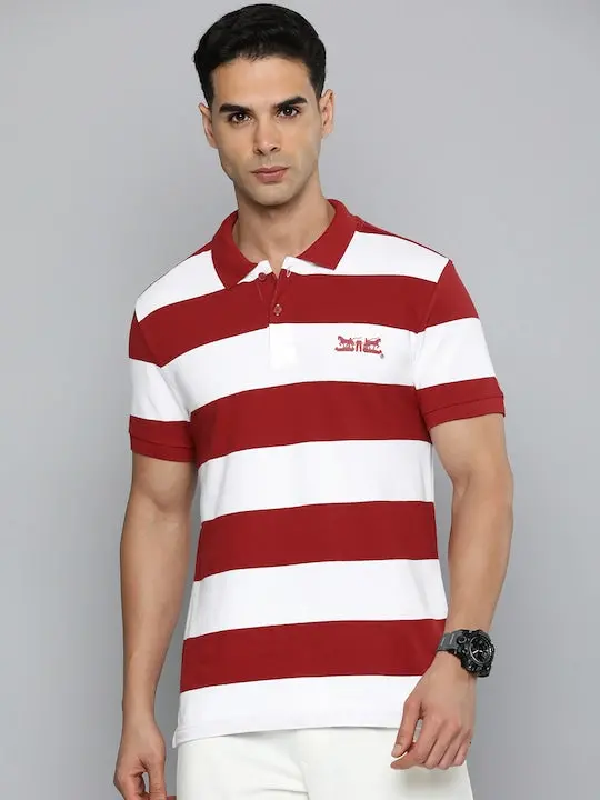 Men's Striped Polo T-Shirt 1