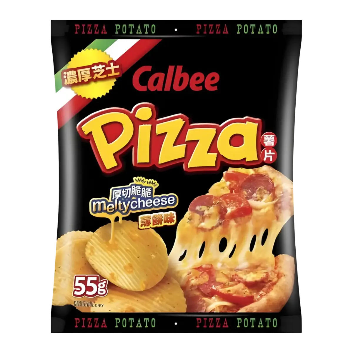 Calbee Potato Chips Pizza Melty Cheese 55G 1