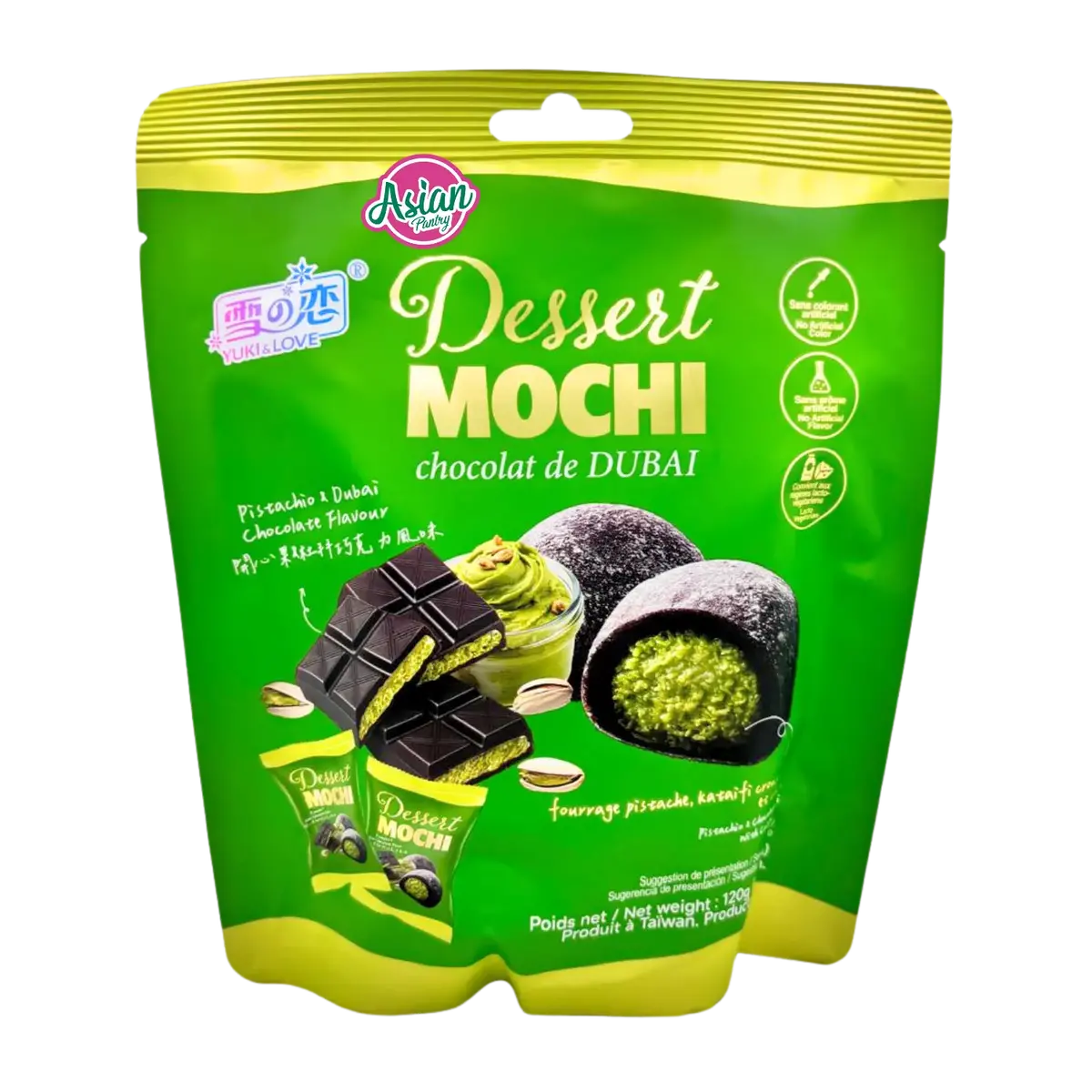 Yuki & Love Dessert Mochi Pistachio & Dubai Chocolate Flavour 120G 1