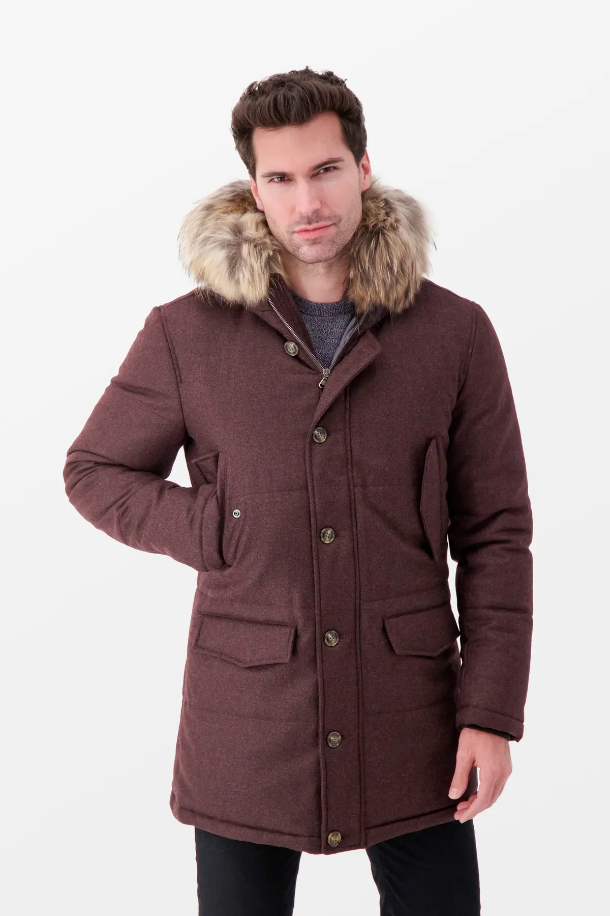 Barba Napoli Burgundy Wool Jacket 1