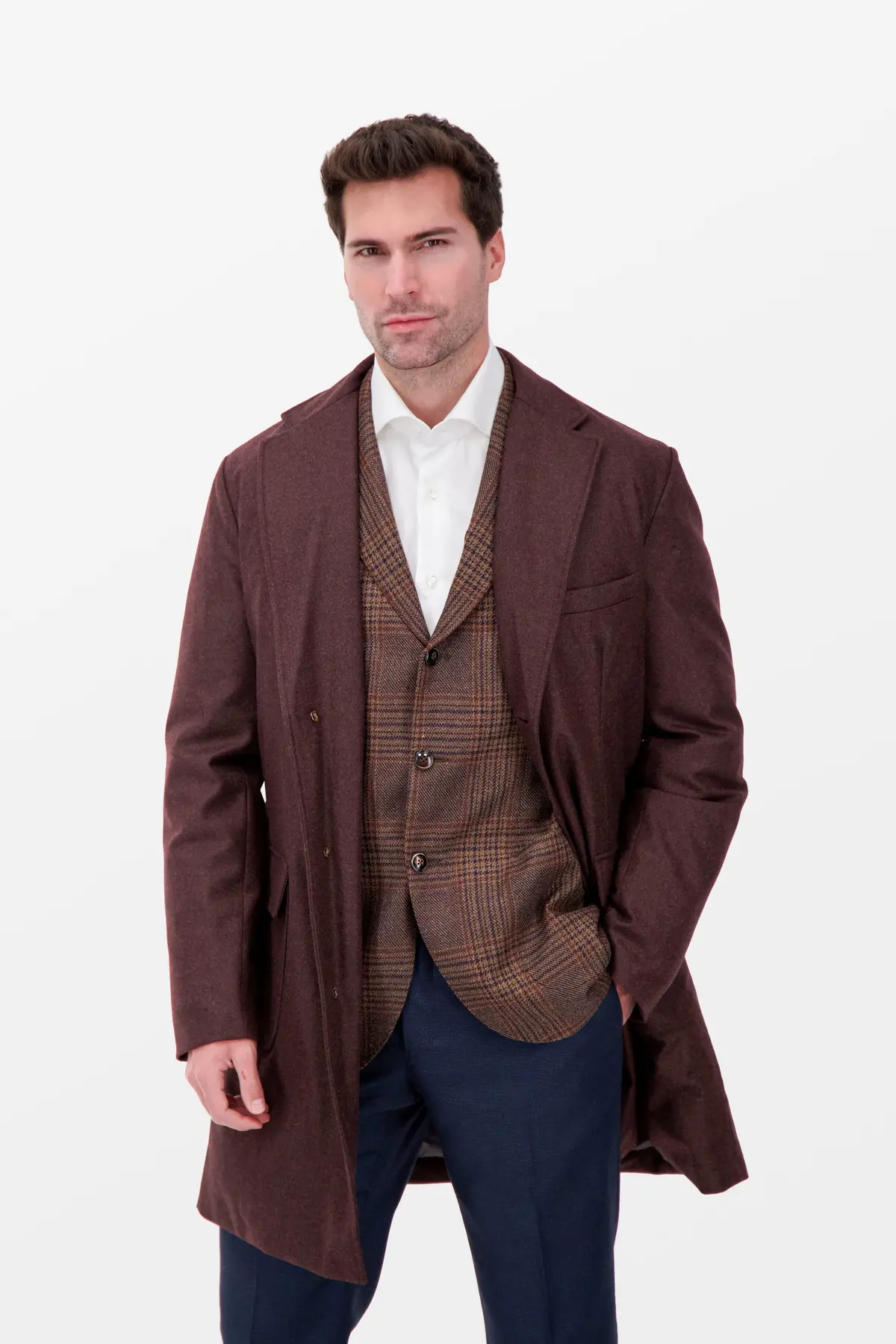 Barba Napoli Burgundy Spider Coat 1
