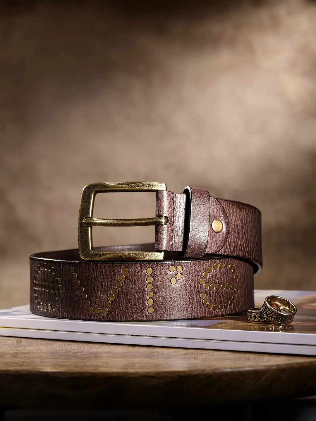 Men's Brown Textured Belt 1
