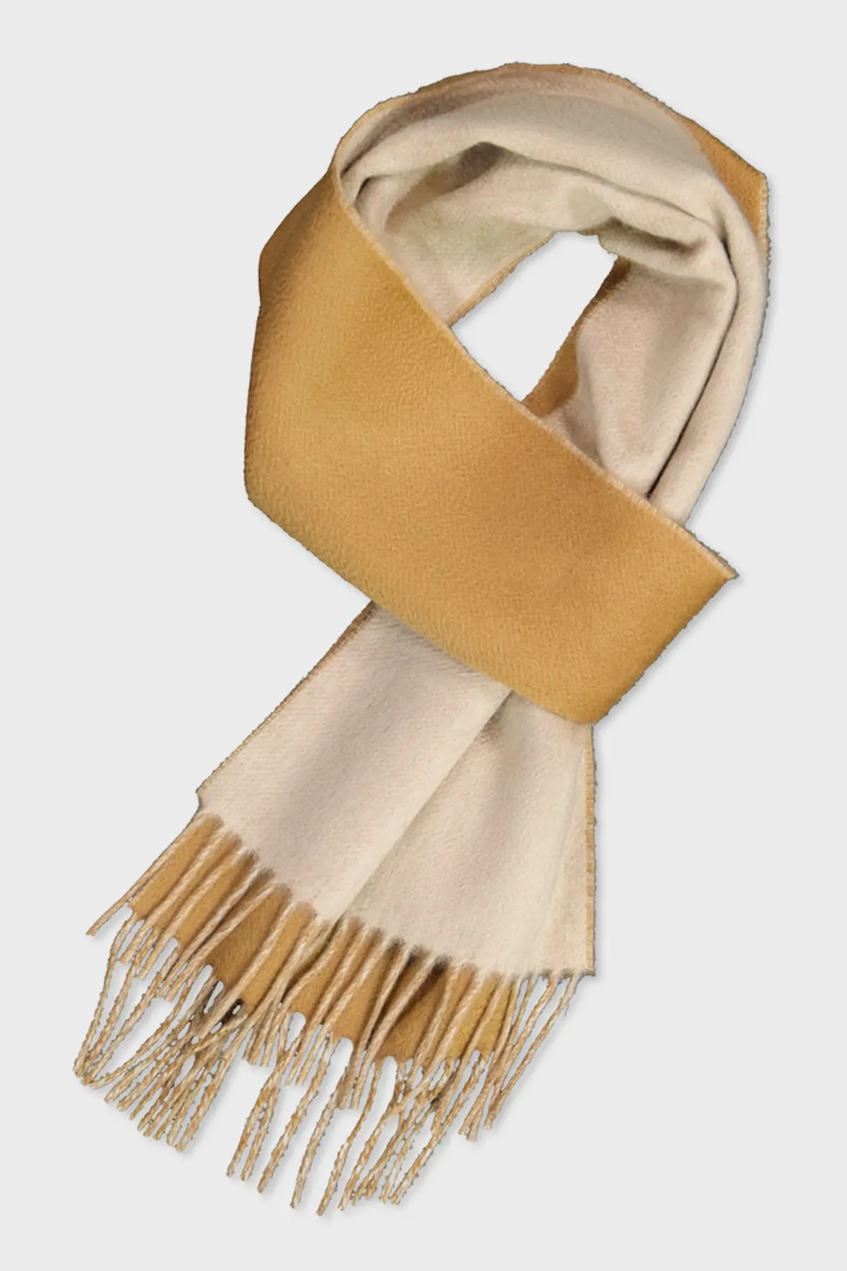 Lanificio Colombo Beige/Brown Cashmere Scarf 1