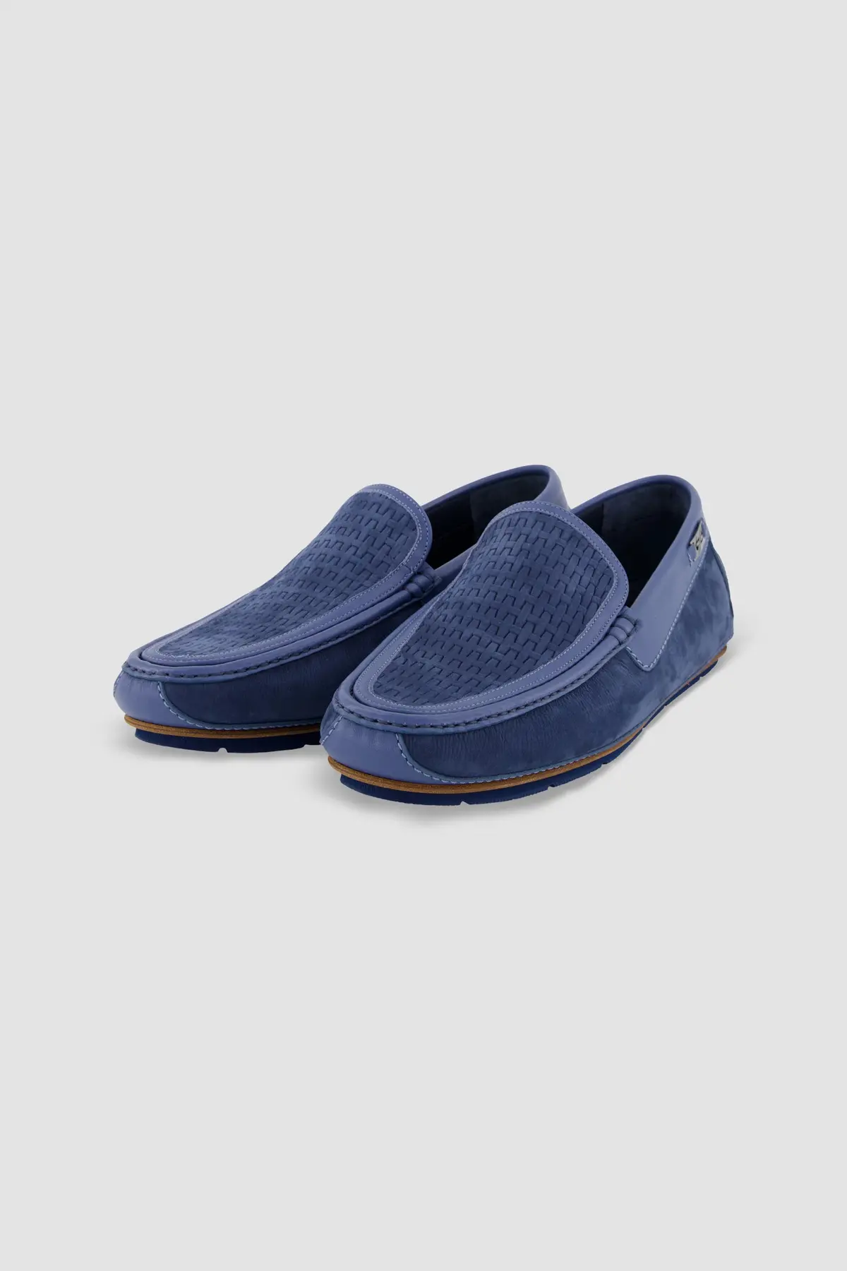 Zilli Blue Soft Nubuck Moccasins 1