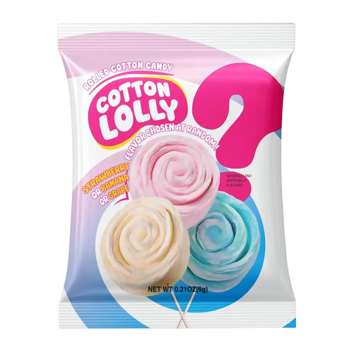 Cotton Lolly Rolled Cotton Candy 6G 1