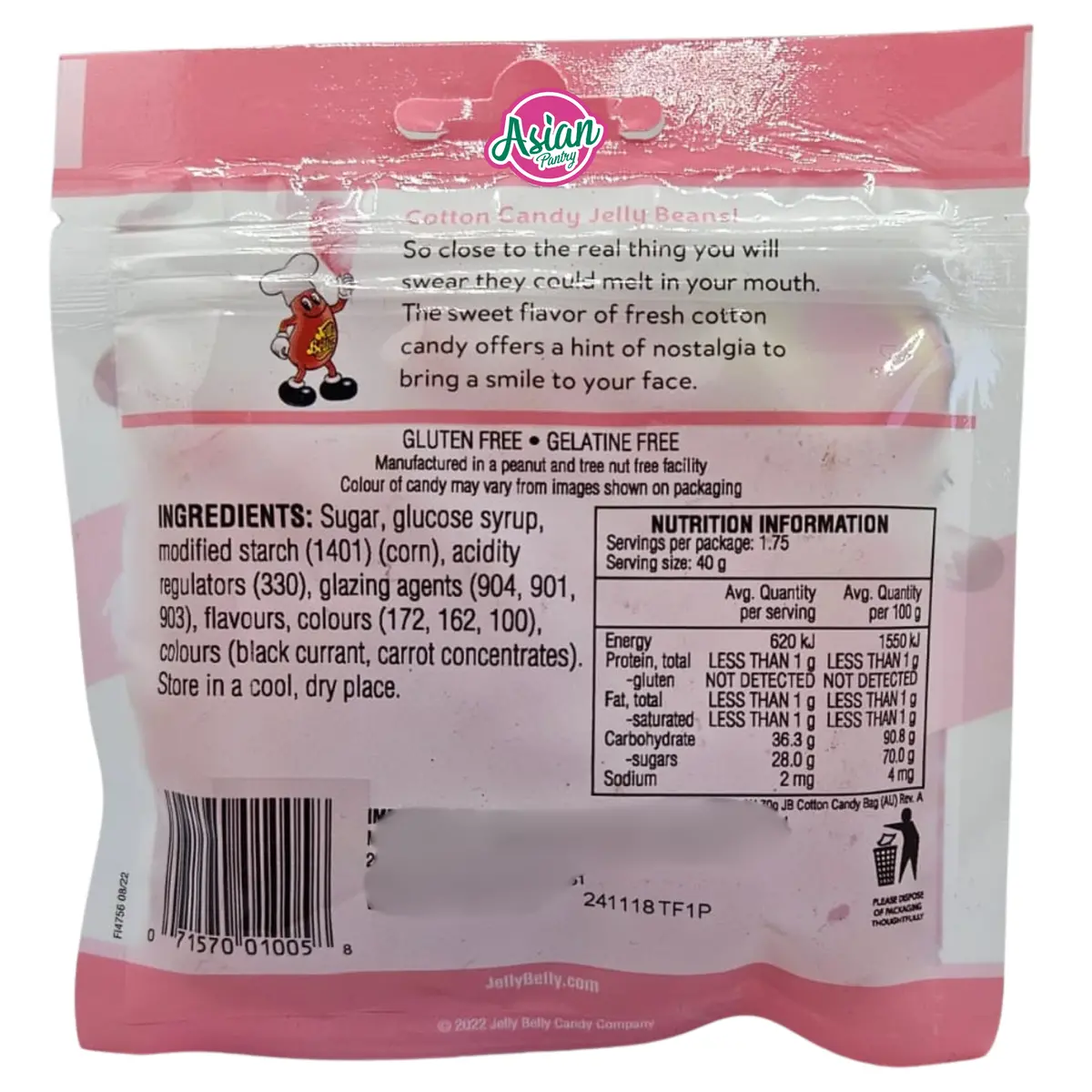 Jelly Belly Cotton Candy Flavour Jelly Beans 70G 2