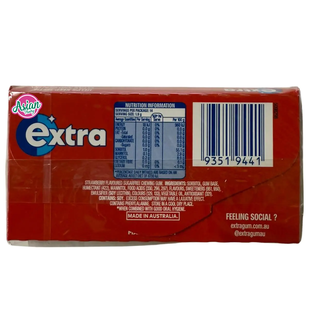 Wrigley's Extra Sugarfree Strawberry 14Pcs 27G (Bbd: 08/2025) 2