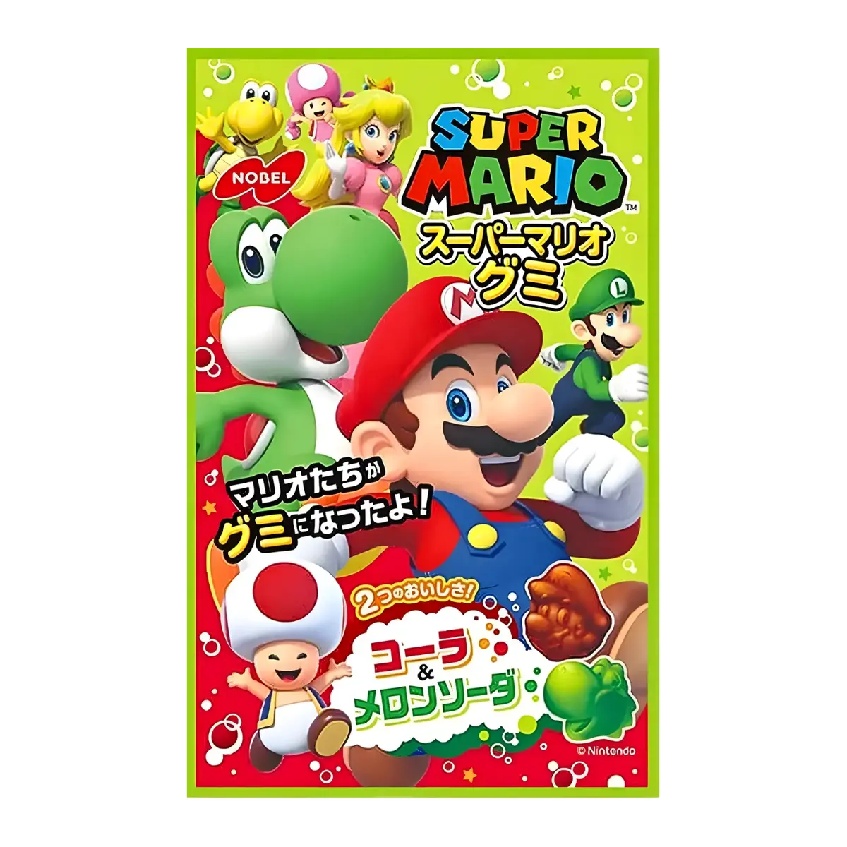 Nobel Super Mario Gummy (Cola & Melon Soda) 50G 1