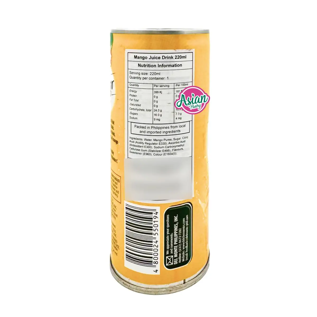 Del Monte Mango Juice 220Ml (Bbd: 01/12/2025) 2