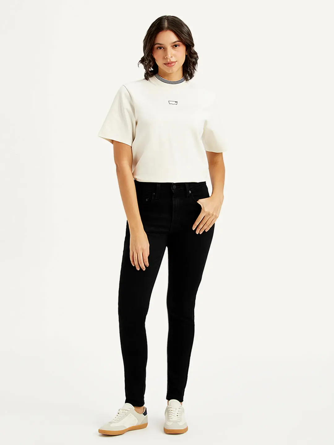 Women's 721 Black Skinny Fit High Rise Jeans 1