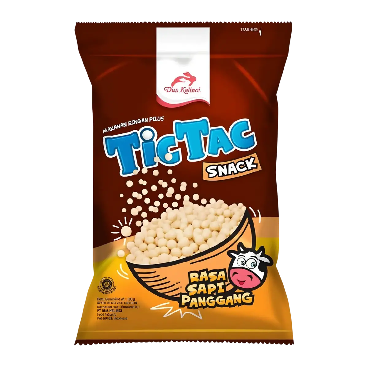 Dua Kelinci Tic Tac Cassava Snack Grilled Beef Flavour 80G 1