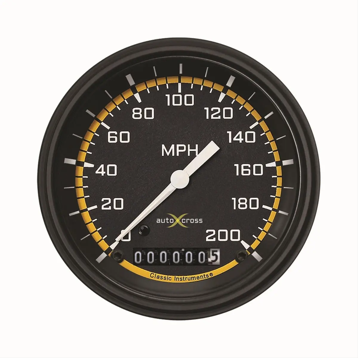 Classic Instruments Ax57Yblf Auto Cross Yellow Series Speedometer With Black Face 1