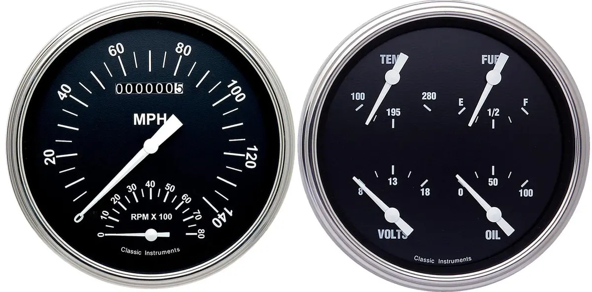Classic Instruments Hot Rod Gauge Cluster Hr62Slf With Customizable Layout 1