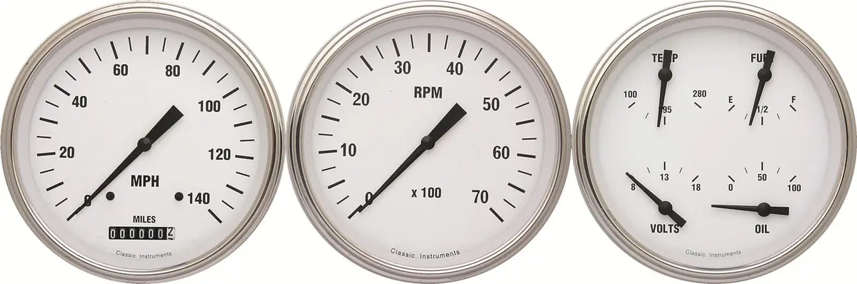 Classic Instruments Wh53Slf White Hot Series Gauge Cluster – 5-Inch Round 1