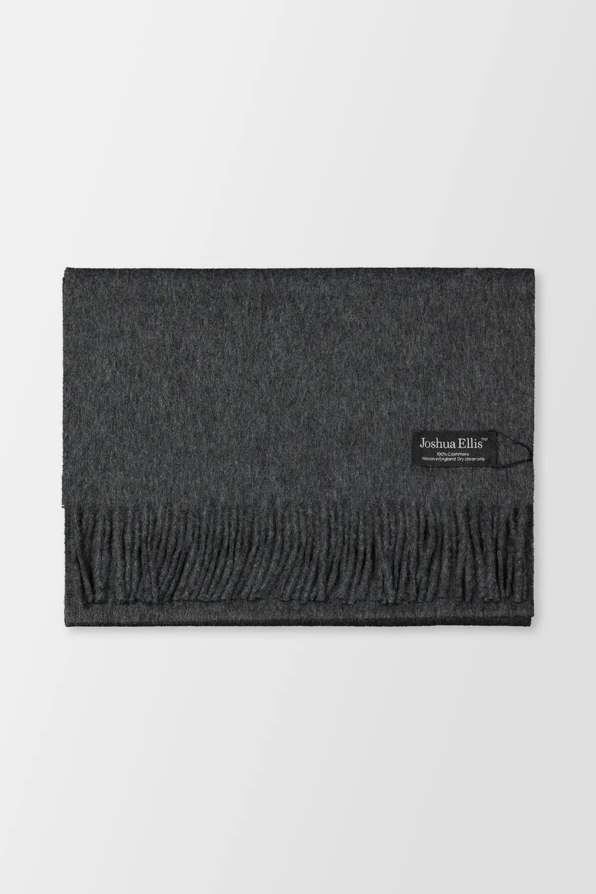 Joshua Ellis Mid Grey Classic Plain Brushed Scarf 1