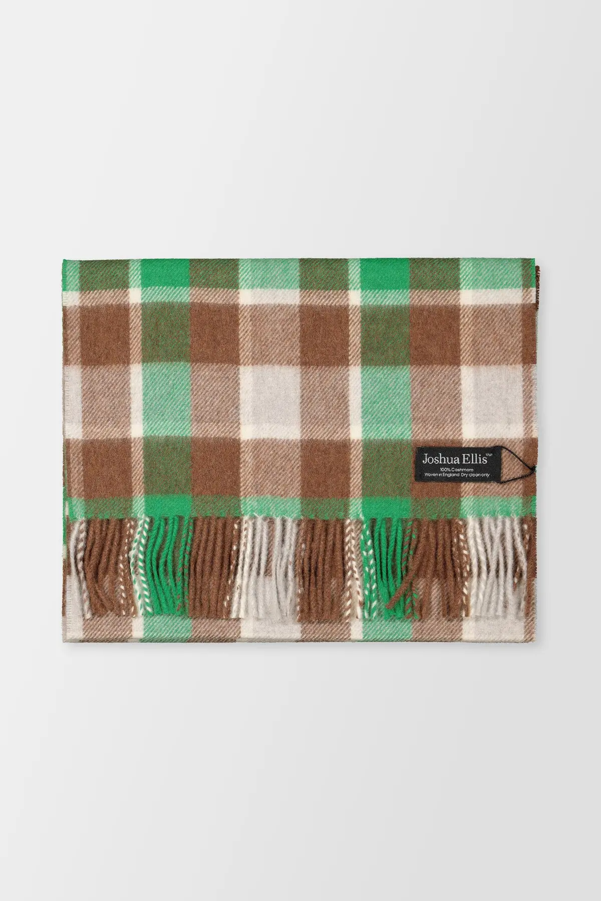 Joshua Ellis Brown Classic Check Brushed Block Scarf 1