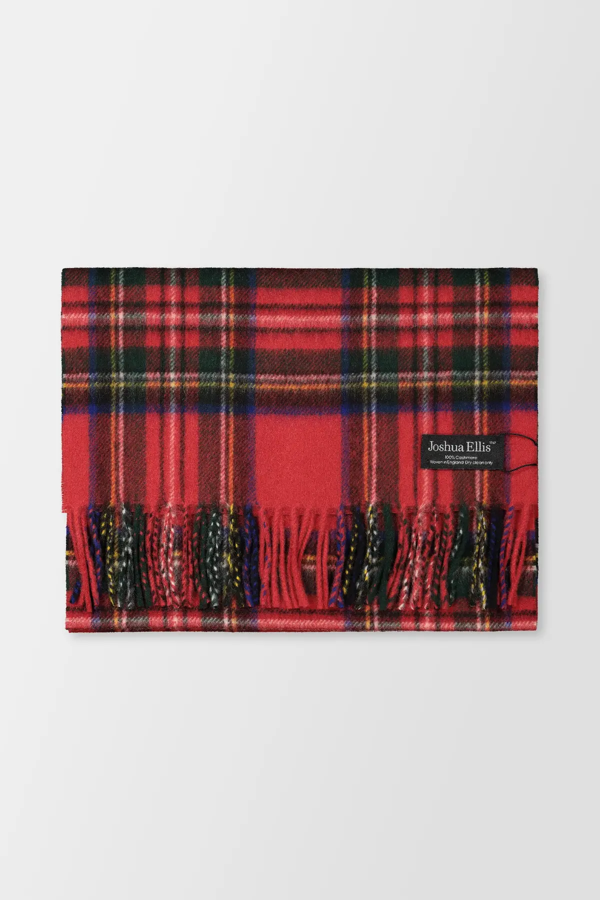 Joshua Ellis Red Classic Tartan Brushed Royal Scarf 1