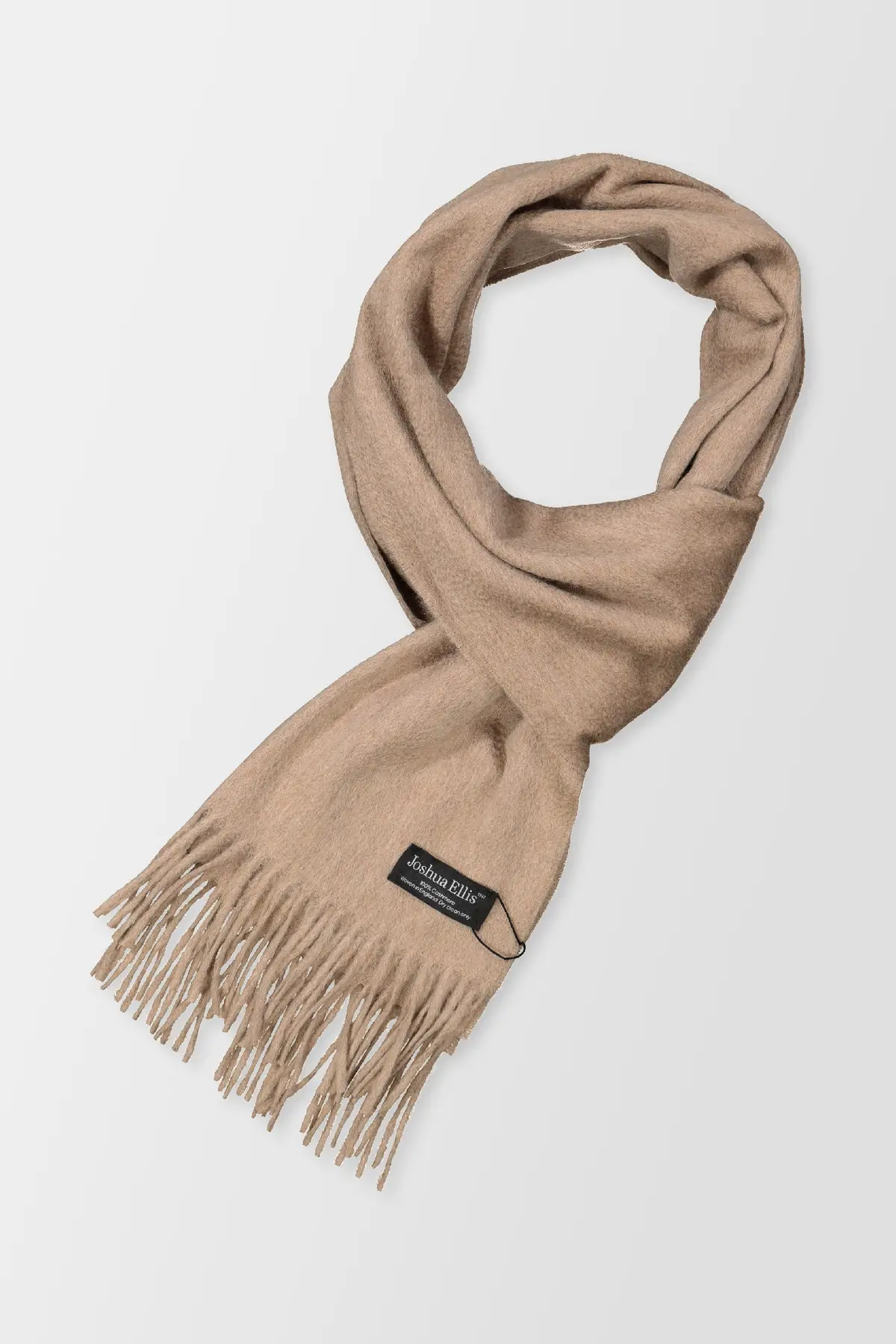 Joshua Ellis Beige Rp Dark Fawn Fade Scarf 2