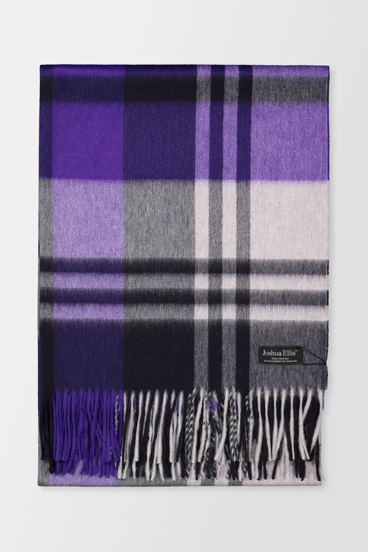 Joshua Ellis Purple Classic Blackwatch Ripple Scarf 1