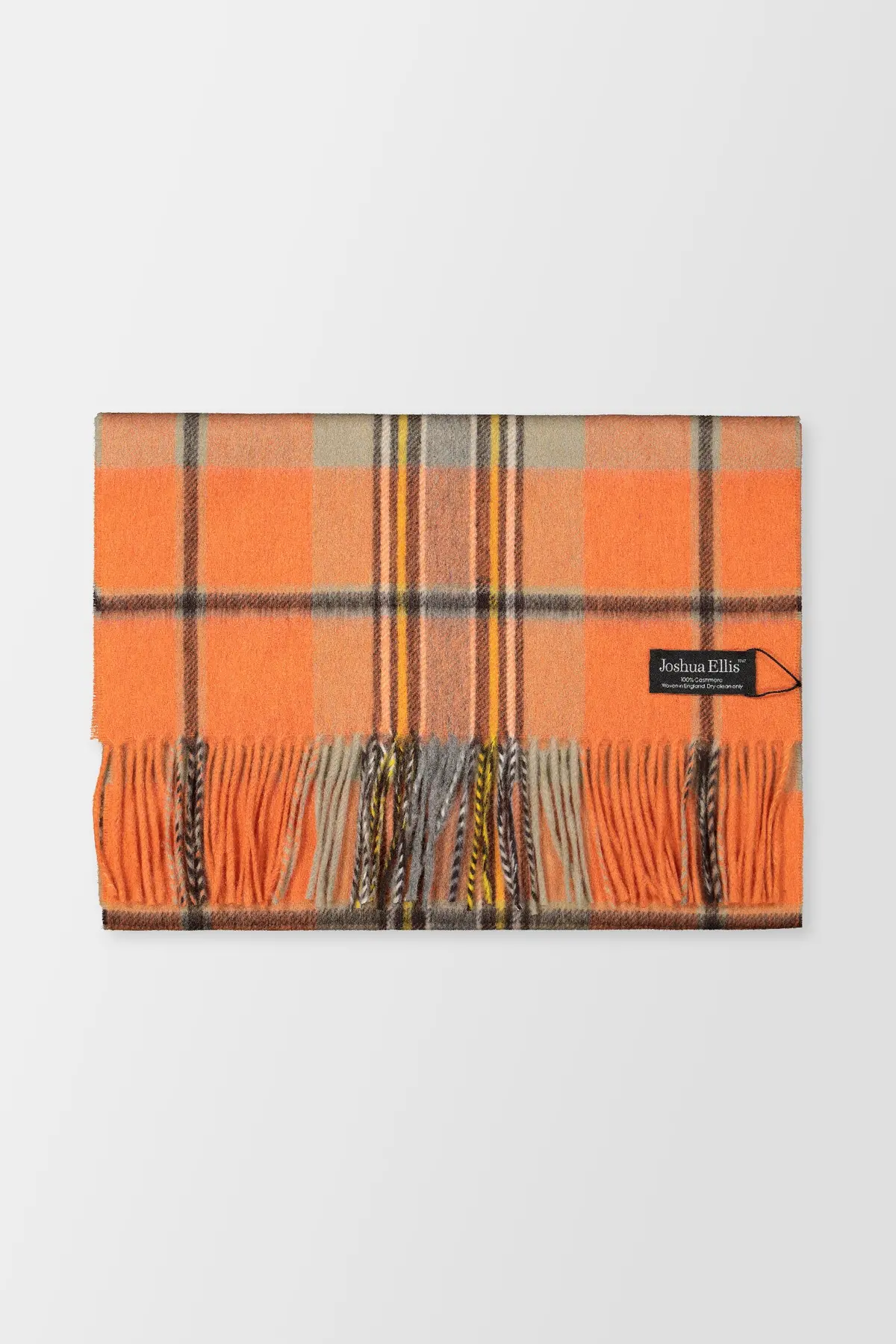 Joshua Ellis Orange Classic Tweed Scarf 1