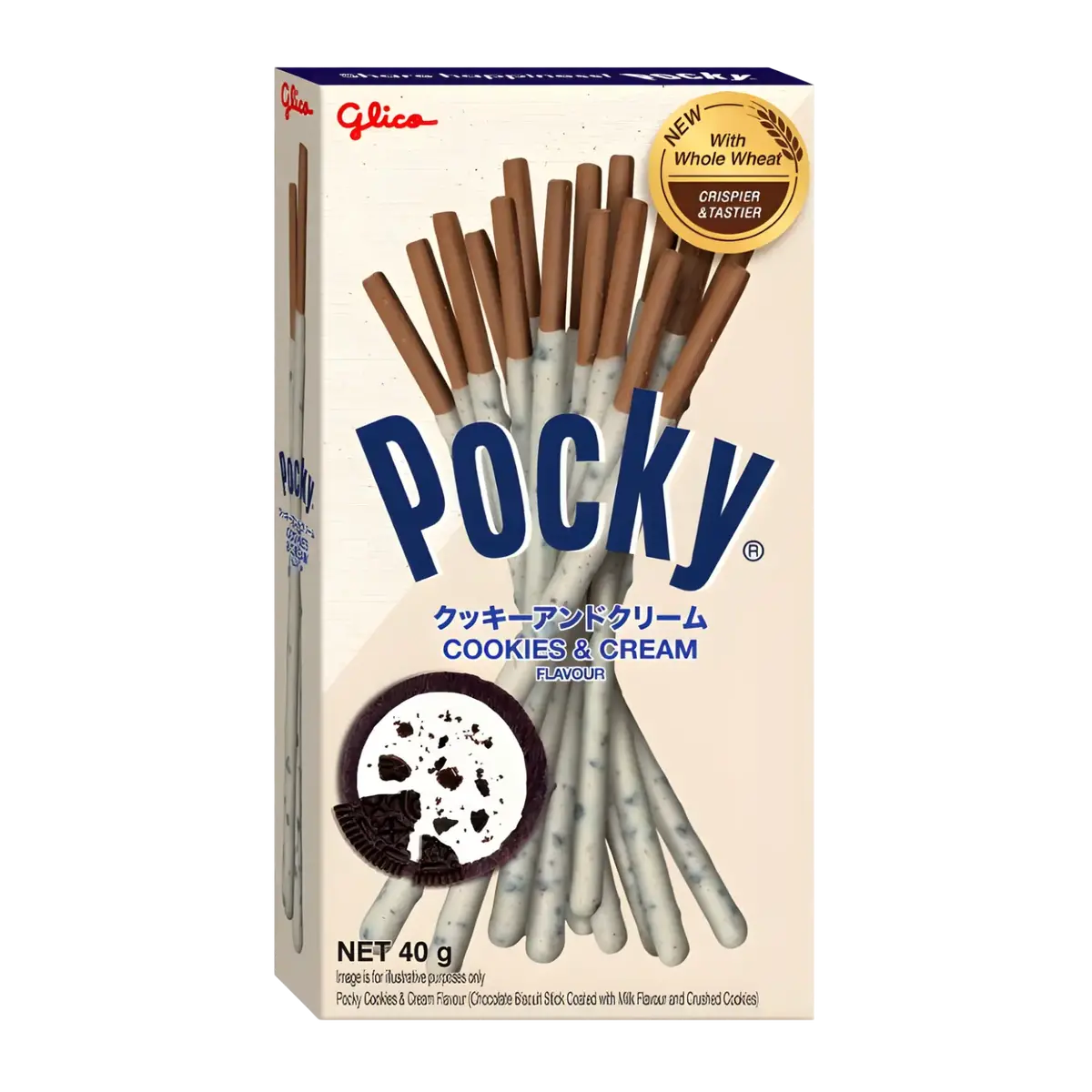 Glico Pocky Cookies & Cream Flavour 40G 1