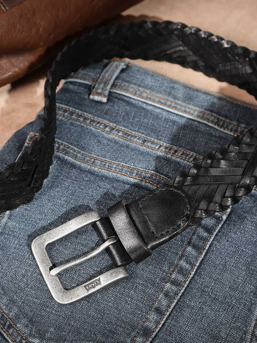 Men's Black Textured Belt 1