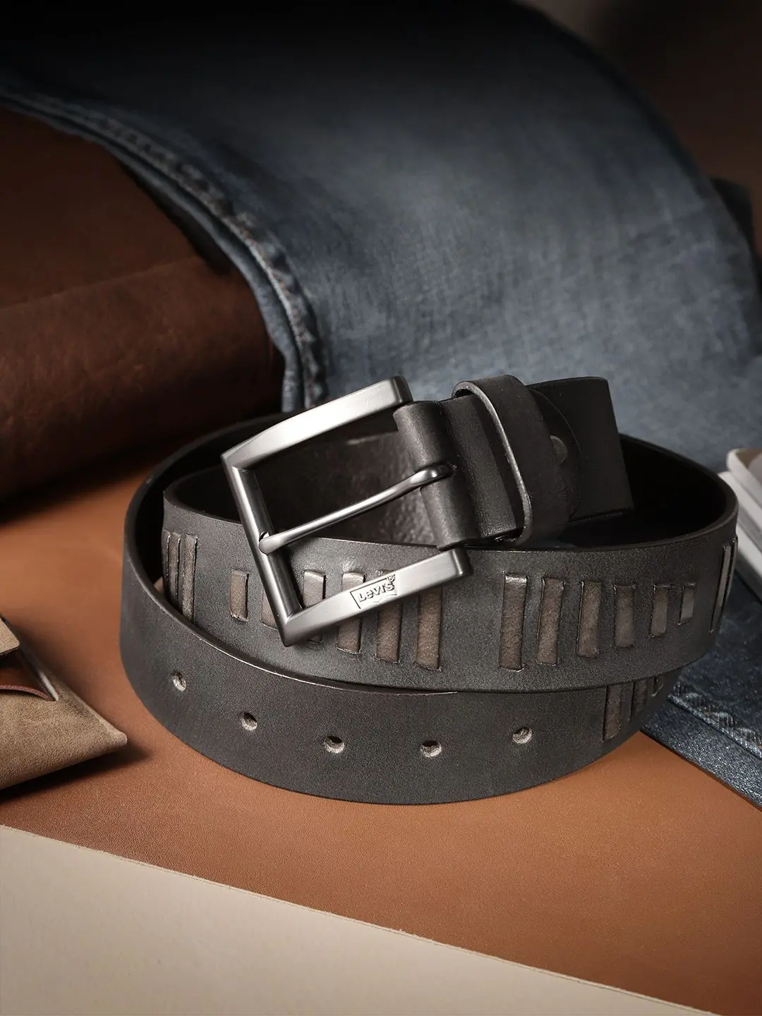Men's Grey Textured Belt 1