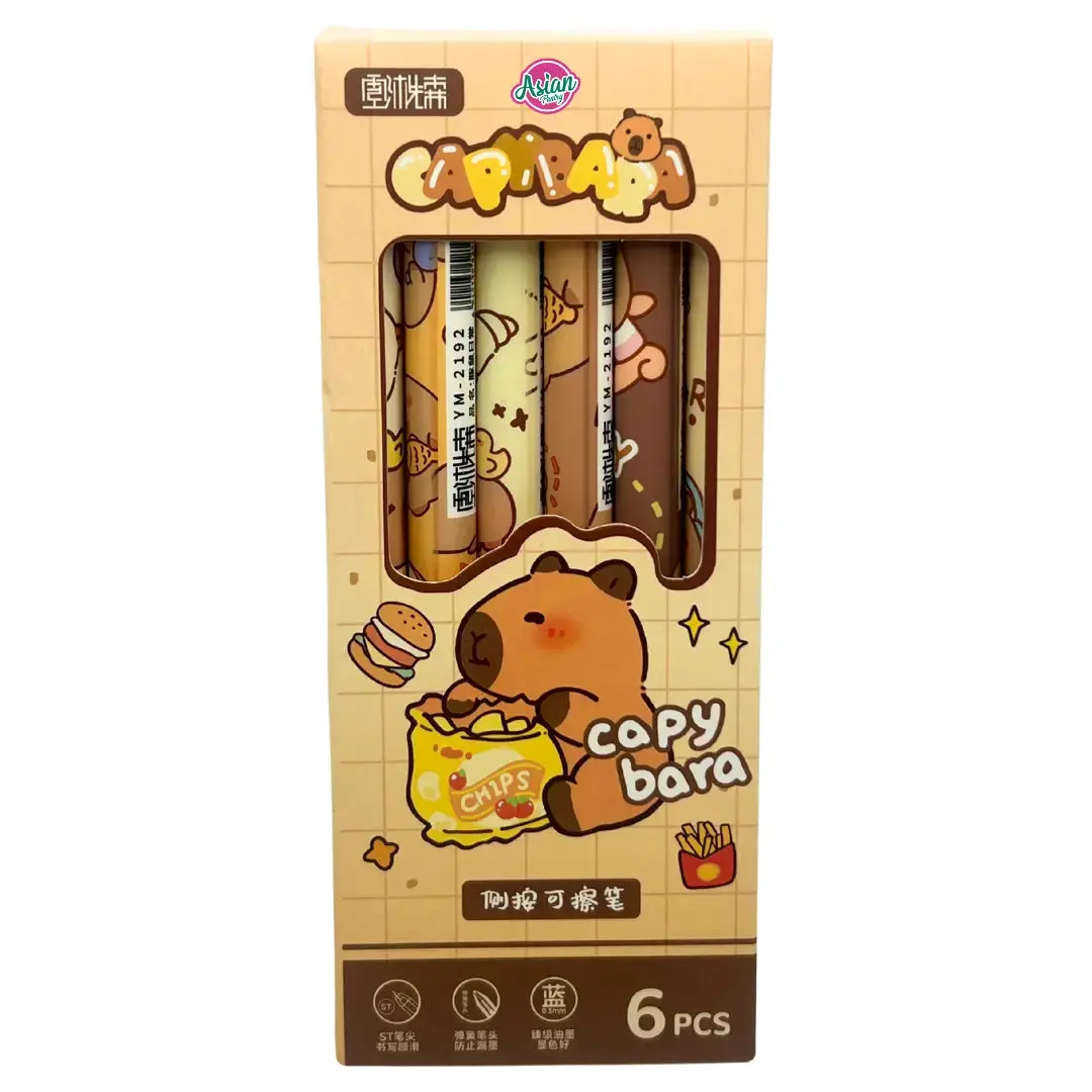 Asian Pantry Capybara Pen Set 6Pcs 1