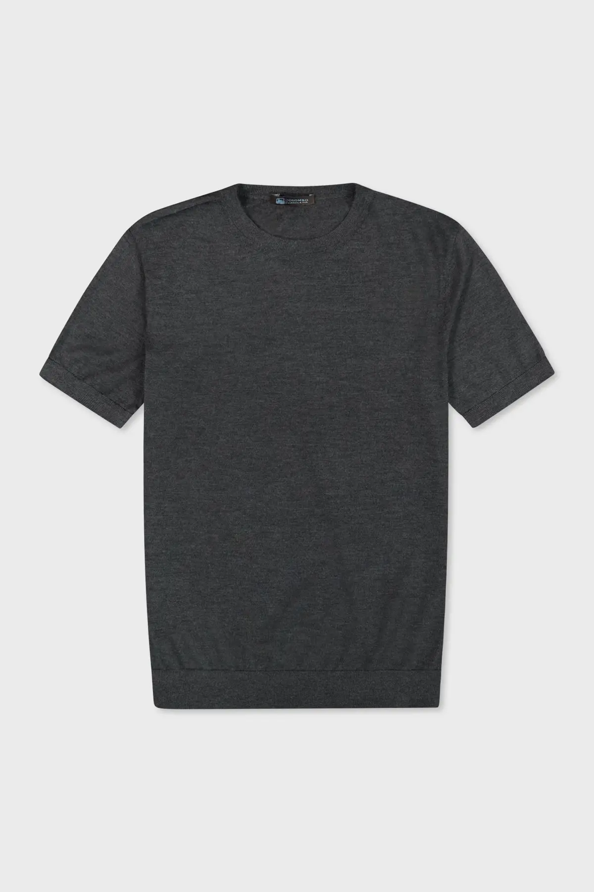 Lanificio Colombo Grey Cashmere Round Neck Ss T-Shirt 1
