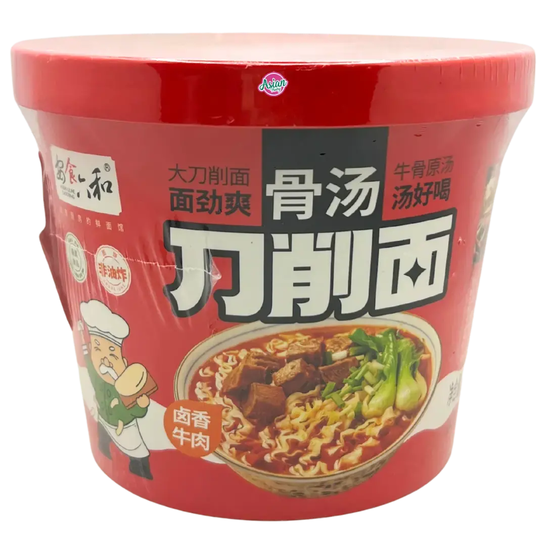 Anshi Liuhe Instant Hand-Sliced Noodles (Braised Beef Flavour) 134G 1